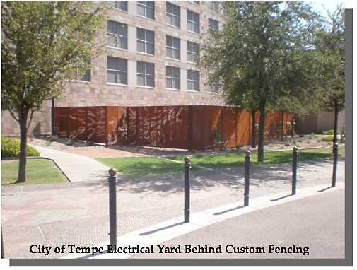 City of Tempe Electrical Yard Behind Custom Fencing