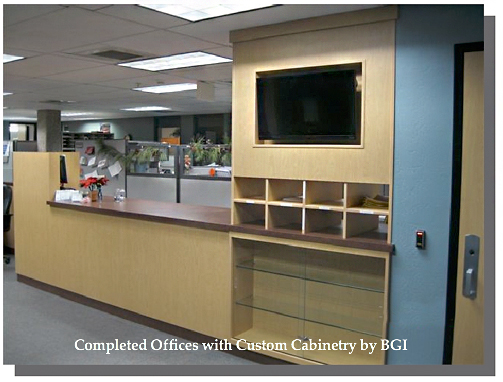 Completed Offices with Custom Cabinetry by BGI